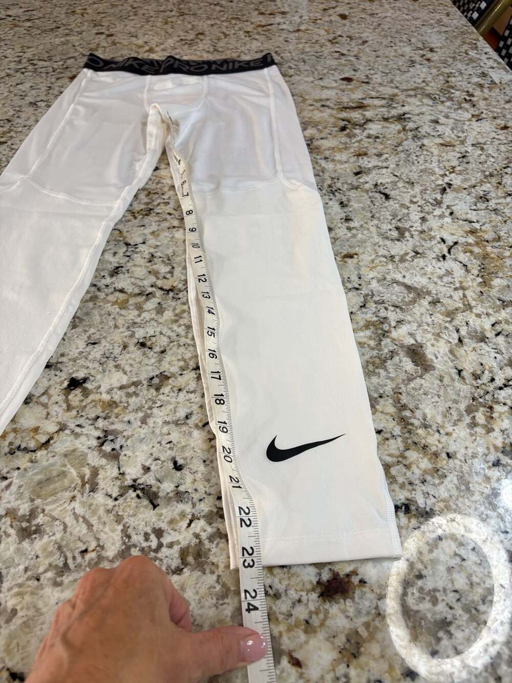 Nike Pro Compression Pants White Athletic Leggings Boys